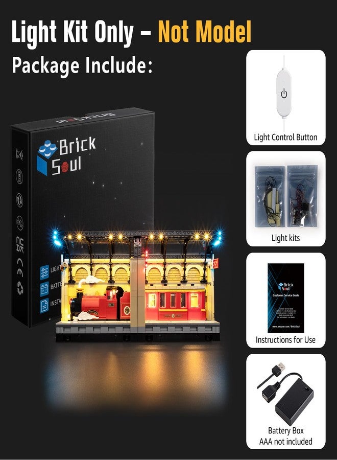BrickSoul Upgrade Light Kit for Lego 76450 Book Nook: Hogwarts Express Building Set | with ON/Off & Dimmer Switch & Hidden Cable Tech | Easy Install Lighting Set (76450 Set NOT Included) - Image 2